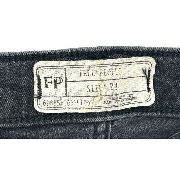 Free People Womens Black Ruffle Denim Flare Bell Bottom Jeans Size 29 1192R2 - Picture 11 of 12